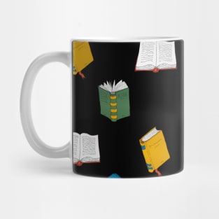 Books pattern - black Mug